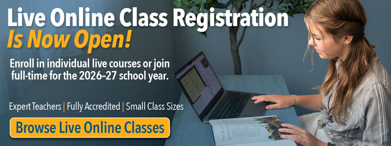 Live Online Classes Registration opens soon